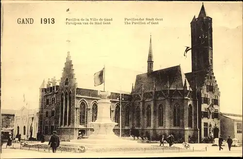 Ak Gand Gent Ostflandern, Exposition Internationale 1913, Pavillon de la Ville