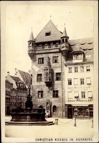 Foto Nürnberg in Mittelfranken Bayern, Nassauer Haus, Spielwarenhandlung Johann Friedrich Alt