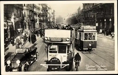 Ak Berlin Mitte, Friedrich Ebert Straße, Verkehr, Omnibus, Auto, Straßenbahn