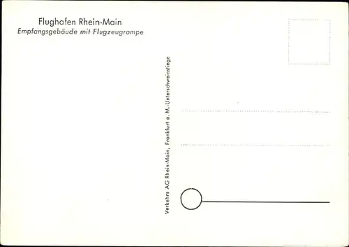 Ak Frankfurt am Main, Flughafen Rhein Main, Empfangsgebäude, Flugzeugrampe