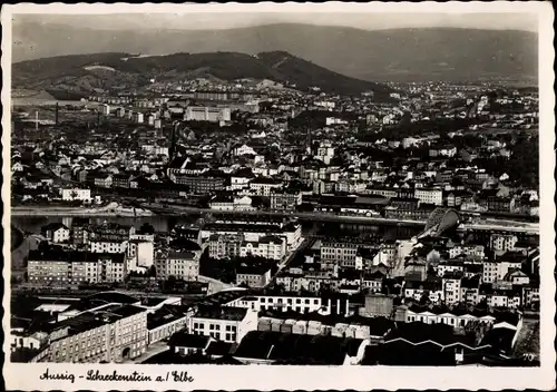 Ak Strekov Schreckenstein Ústí nad Labem Aussig Elbe Stadt, Panorama