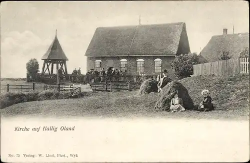 Ak Hallig Oland Nordfriesland, Kirche