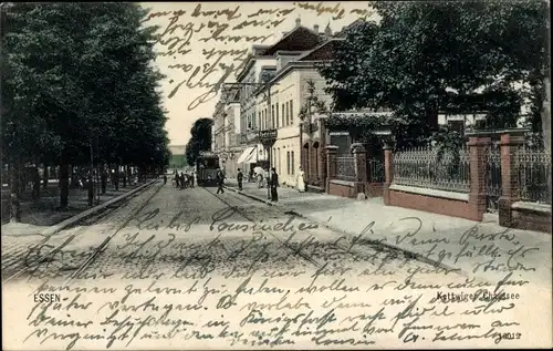 Ak Essen im Ruhrgebiet, Kettwiger Straße, Straßenbahn