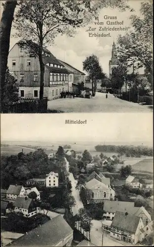 Ak Brand Erbisdorf Sachsen, Gasthof zur Zufriedenheit, Mitteldorf