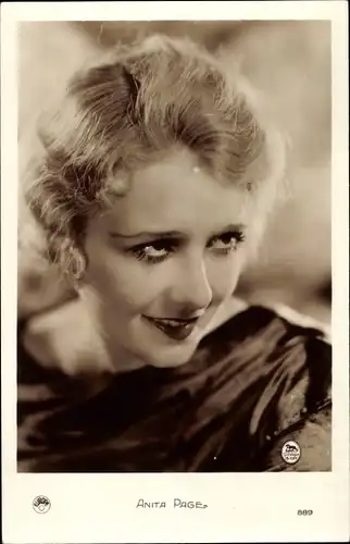 Ak Schauspielerin Anita Page, Portrait