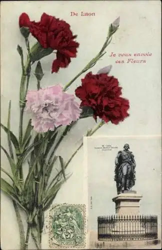 Ak Laon-Aisne, Statue, Nelke