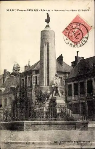 Ak Marle sur Serre Aisne, Kriegerdenkmal