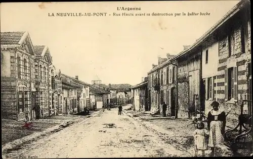 Ak La Neuville-au-Pont-Marne, Rue Haute