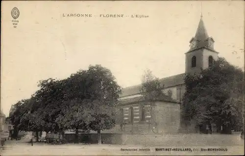 Ak Florent en Argonne Marne, L’Eglise