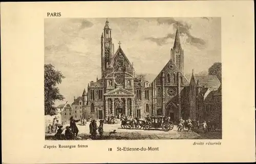 Künstler Ak Rouargue, Paris V, Saint Etienne du Mont