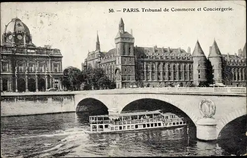 Ak Paris I Ile de la Cité, La Conciergerie, Handelsgericht und Conciergerie