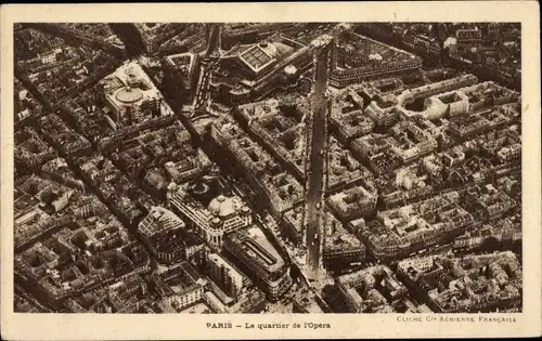 Ak Paris IX Opéra, Luftansicht