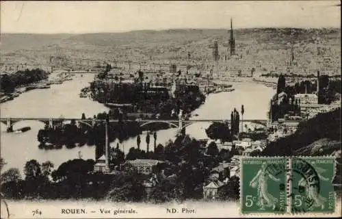 Ak Rouen Seine Maritime, Gesamtansicht