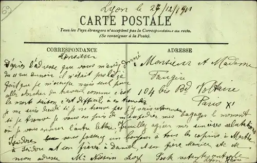 Ak Lyon Rhône, Blick über die Saone in Richtung Chartreux