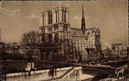 Ak Paris IV Ile de la Cité, Kathedrale Notre Dame