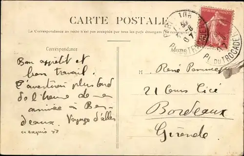 Ak Paris XVI, Trocadéro