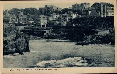 Ak Biarritz Pyrénées Atlantiques, Les Bains du Port Vieux