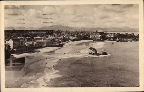 Ak Biarritz Pyrénées Atlantiques, La Plage, La Dhune