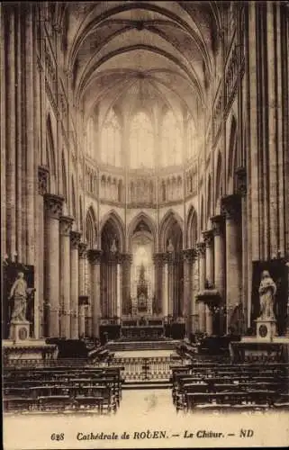 Ak Rouen Seine Maritime, Kathedrale, Innenansicht, Chor