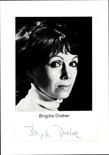 Autogrammkarte Schauspielerin Brigitte Dreher, Portrait, Autogramm