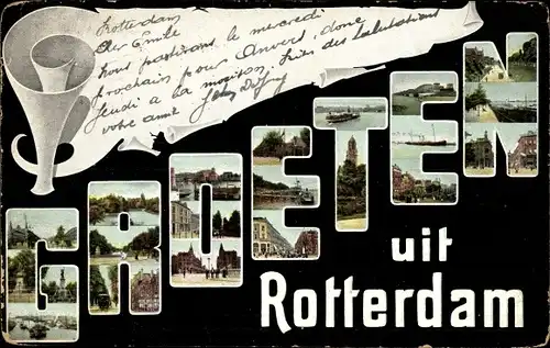 Buchstaben Ak Rotterdam Südholland Niederlande, Souvenir, Stadtansichten