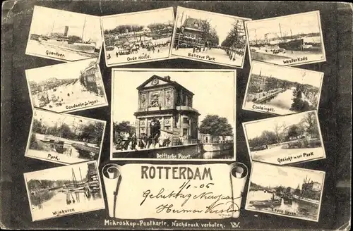 Ak Rotterdam Südholland Niederlande, Wester Kade, Coolsingel, Delftsche Poort, Park