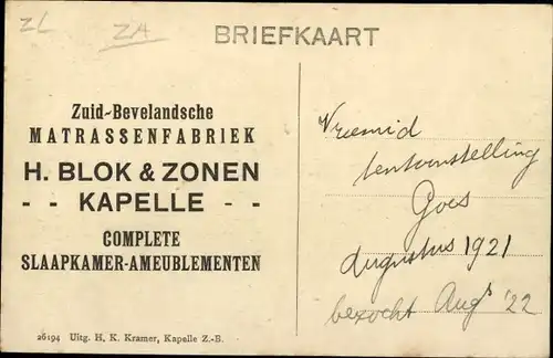 Ak-Kapelle Zeeland Niederlande, Villa Pomona