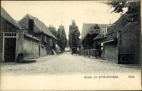 Ak Stavenisse Zeeland Niederlande, Straßenpartie