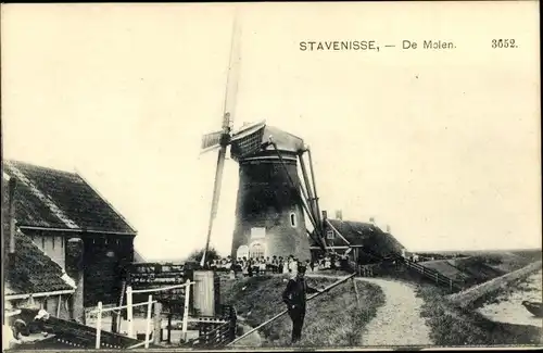 Ak Stavenisse Zeeland Niederlande, Molen