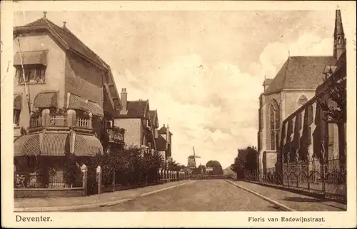 Ak Deventer Overijssel Niederlande, Floris van Radewijnstraat, Kirche