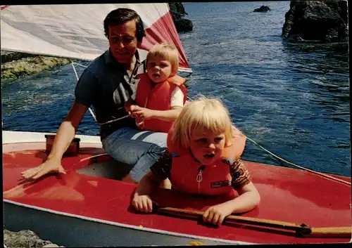 Ak Claus von Amsberg, Prinz Johan Friso, Prinz Constantijn, Porto Ercole 1972