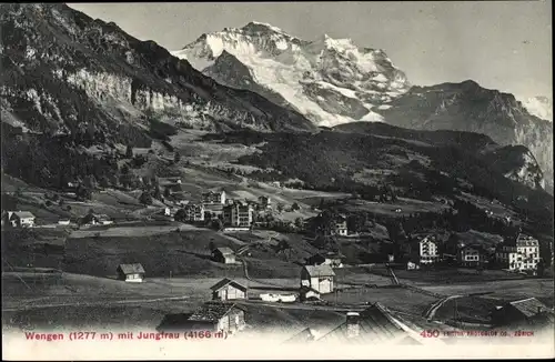 Ak Wengen Kanton Bern, Panorama, Jungfrau