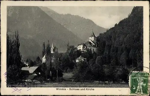Ak Wimmis Kanton Bern, Schloss, Kirche