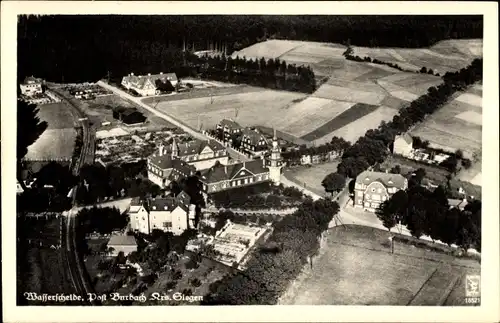 Ak Burbach im Siegerland, Fliegeraufnahme, Wasserscheide