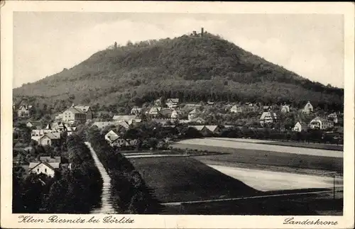 Ak Klein Biesnitz Görlitz in der Lausitz, Gesamtansicht, Landeskrone