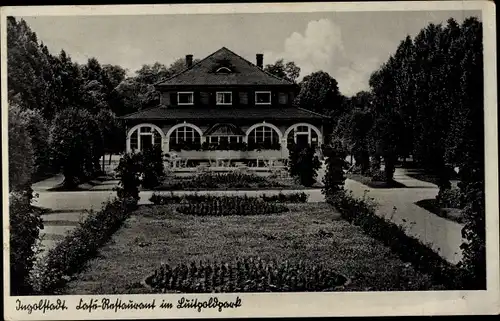 Ak Ingolstadt an der Donau Oberbayern, Luitpoldpark, Café-Restaurant