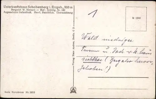 Ak Scheibenberg Erzgebirge, Stadt und Berg