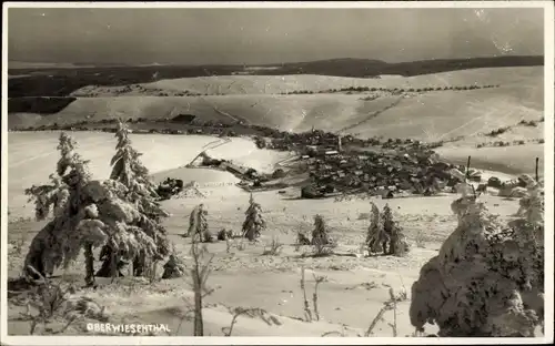 Foto Ak Oberwiesenthal im Erzgebirge, Panorama, Winter