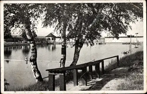 Ak Fraureuth im Vogtland Sachsen, Naturbad