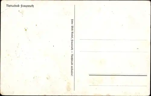 Ak Fraureuth im Vogtland Sachsen, Naturbad