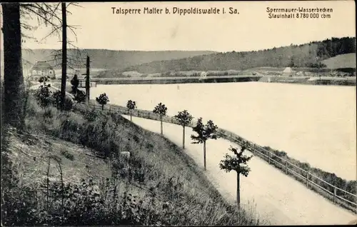 Ak Malter Dippoldiswalde, Talsperre Malter, Sperrmauer-Wasserbecken