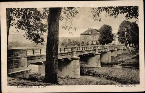 Ak Tauberbischofsheim in Baden, Tauberbrücke