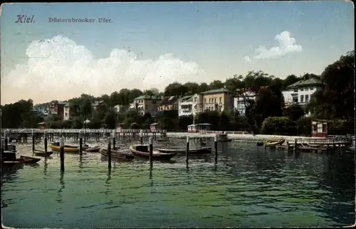 Ak Düsternbrook Kiel, Düsternbrooker Ufer, Boote