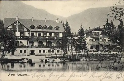 Ak Grainau in Oberbayern, Hotel Badersee