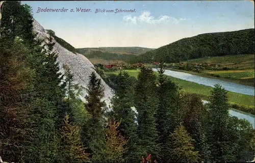 Ak Bodenwerder an der Weser, Blick vom Schrinntal