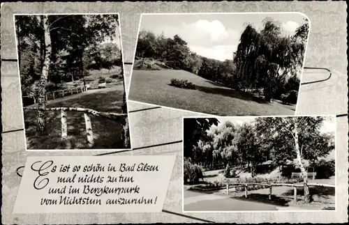 Ak Bad Eilsen Niedersachsen, Bergkurpark, Gedicht