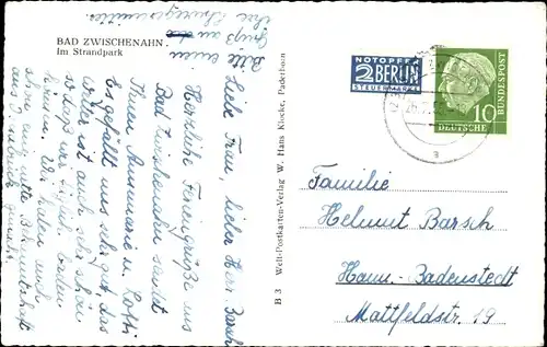 Ak Bad Zwischenahn in Oldenburg, Strandpark, Flagge