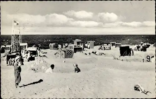 Ak Wilhelmshaven an der Nordsee, Geniusstrand, Strandkörbe, Personen