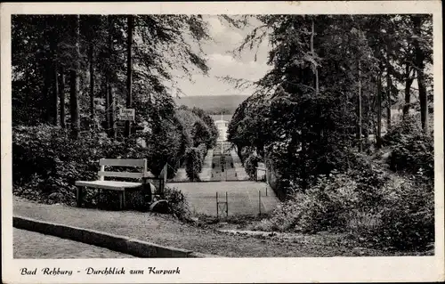 Ak Rehburg Loccum in Niedersachsen, Kurpark, Parkbank