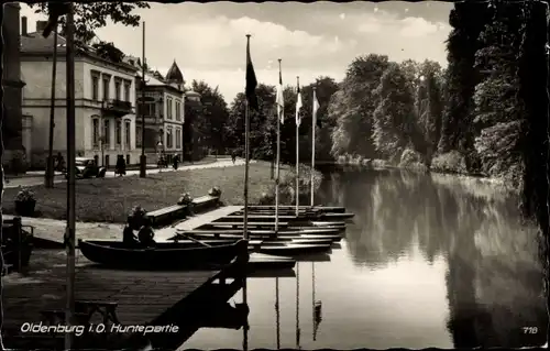 Ak Oldenburg in Oldenburg, an der Hunte, Boote